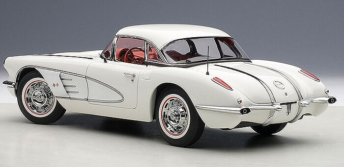 1958 CHEVROLET CORVETTE SNOWCREST WHITE 1:18 by AUTOART NEW IN BOX SALE AUCTION