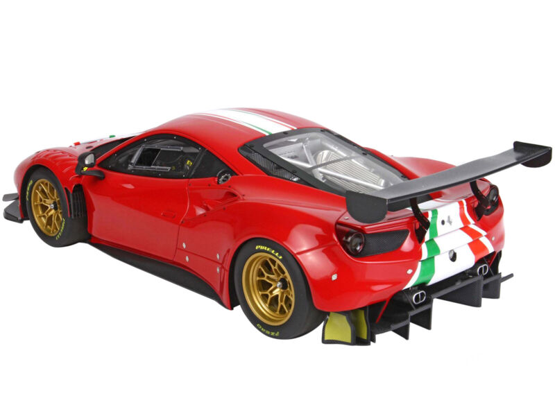 FERRARI 488 MODIFICATA ROSSO CORSA RED & DISPLAY CASE 1/18 MODEL BY BBR P 18203B