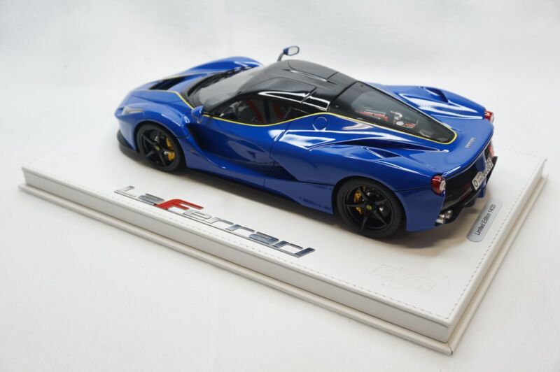 1/18 BBR FERRARI LAFERRARI AZZURRO DINO/YELLOW DELUXE WHITE LEATHER limited 20pcs