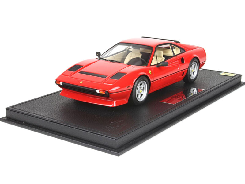 1982 FERRARI 208 GTB TURBO RED & DISPLAY CASE LTD ED 1/18 MODEL CAR BBR P18103