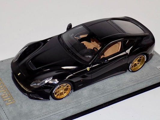 1/18 MR Collection Ferrari F12 Berlinetta Gloss Black Custom Gold Wheels $774.95 ModelCarsHub
