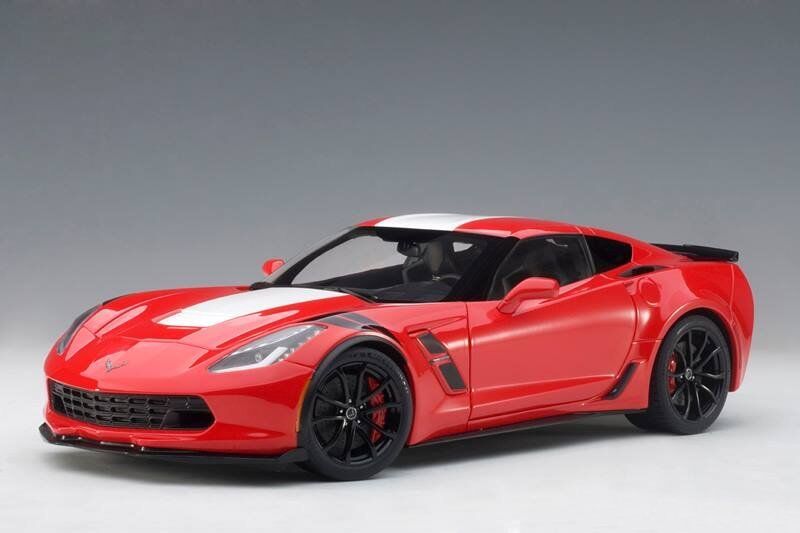 2017 CHEVROLET CORVETTE C7 GRAND SPORT RED WHITE STRIPE 1:18 by AUTOart 71274