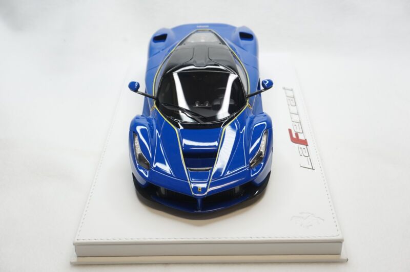 1/18 BBR FERRARI LAFERRARI AZZURRO DINO/YELLOW DELUXE WHITE LEATHER limited 20pcs