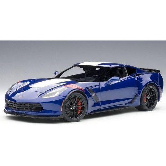 1/18 Autoart Chevrolet Corvette C7 Gransport Blue/White Stripe Red Hashmark 71275