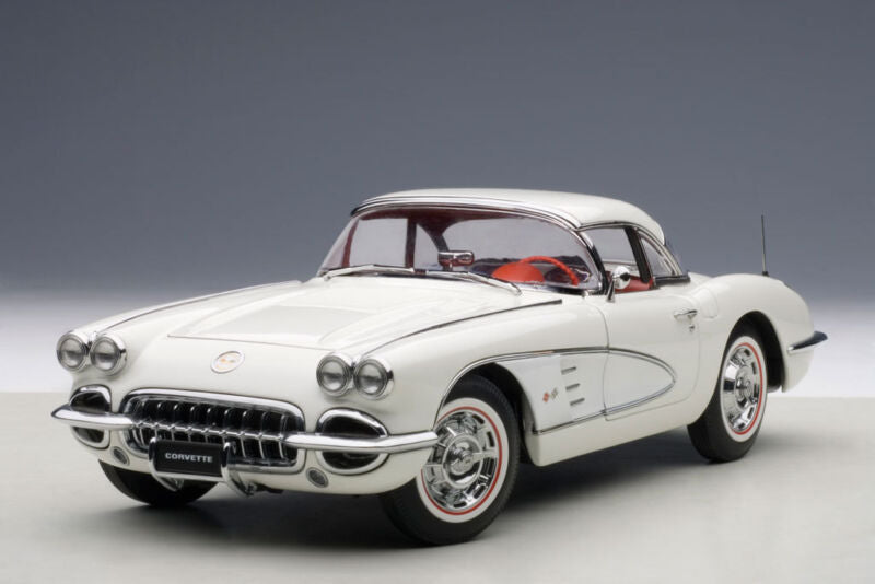 1958 CHEVROLET CORVETTE SNOWCREST WHITE 1:18 by AUTOART NEW IN BOX SALE AUCTION