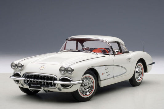 1958 CHEVROLET CORVETTE SNOWCREST WHITE 1:18 by AUTOART NEW IN BOX SALE AUCTION