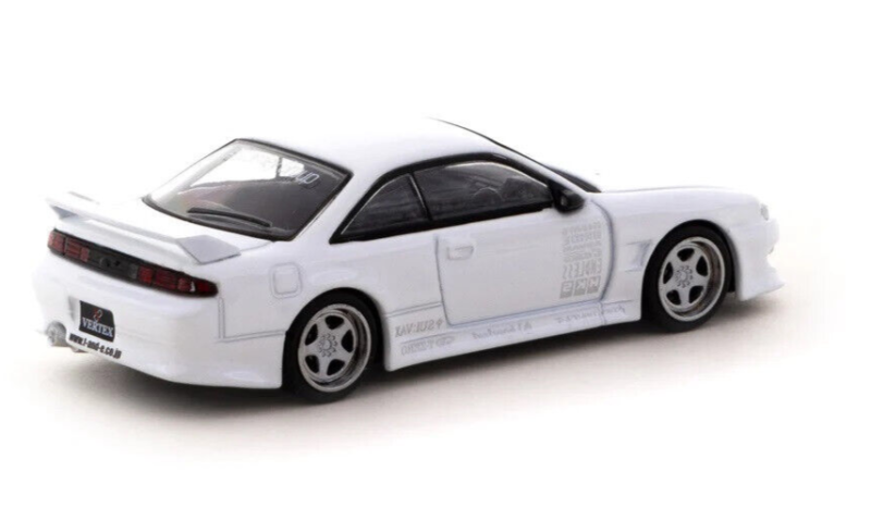 Tarmac Works GLOBAL64 White VERTEX Nissan Silvia S14 - Lamley Special 1:64 Diecast Car