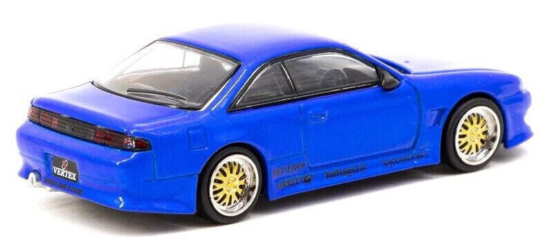 Tarmac Works GLOBAL64 Blue Metallic VERTEX Nissan Silvia S14 1:64 Scale Diecast Car