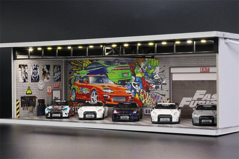 G-FANS 1:64 Garage Diorama Model With LED lights Fast & Furious G FANS Model