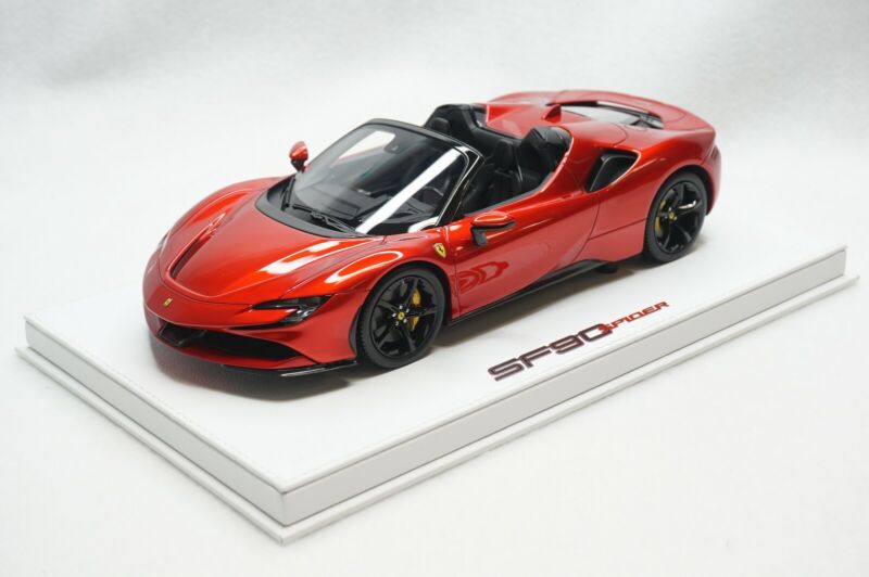 1/18 BBR FERRARI SF90 SPIDER 2007 F1 RED METALLIC DELUXE WHITE LEATHER limited 20pcs