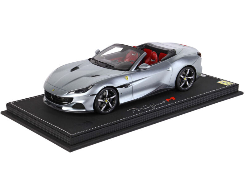 BBR 1/18 FERRARI PORTOFINO M CONVERTIBLE GRAY & DISPLAY CASE P18193 A