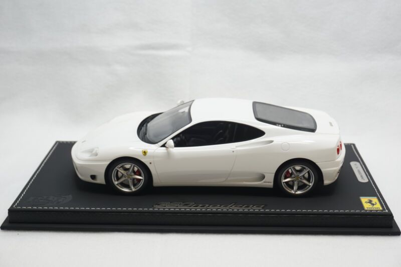 1/18 BBR FERRARI 360 MODENA AVUS WHITE BLACK LEATHER BASE/DISPLAY limited 84pcs