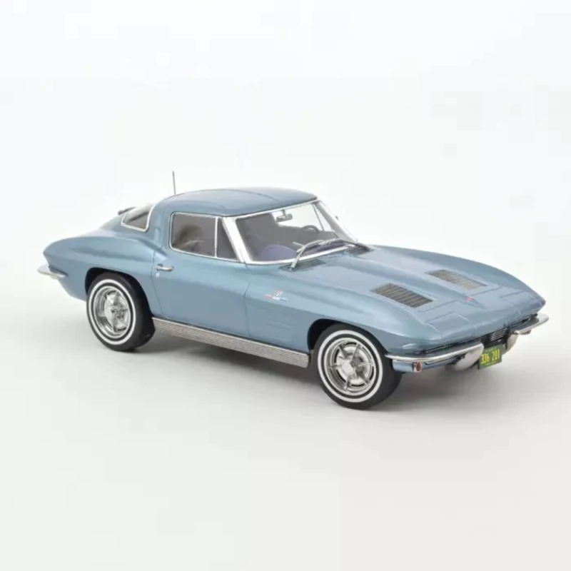 Norev 1/18 Chevrolet Corvette Sting Ray Split Window 1963 Light Blue Metallic 18