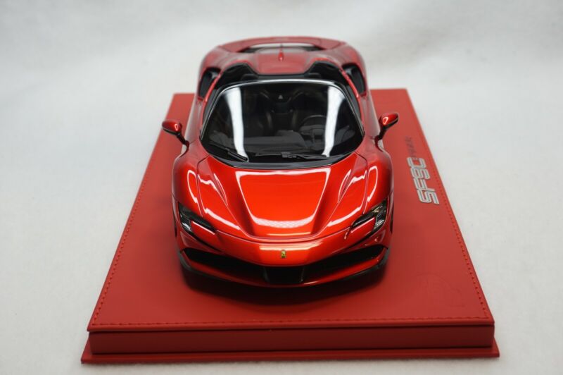 1/18 BBR FERRARI SF90 SPIDER F1 RED METALLIC/GOLD DELUXE RED LEATHER limited 10pcs