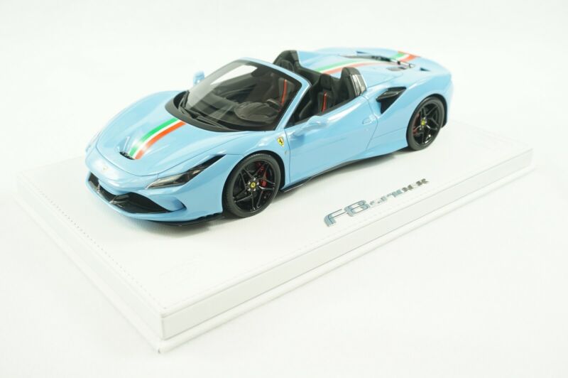 1/18 BBR FERRARI F8 TRIBUTO SPYDER AZZURRO BLUE/ITALY DELUXE WHITELEATHER limited 5pcs
