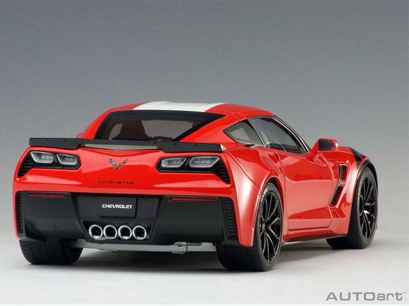 2017 CHEVROLET CORVETTE C7 GRAND SPORT RED WHITE STRIPE 1:18 by AUTOart 71274