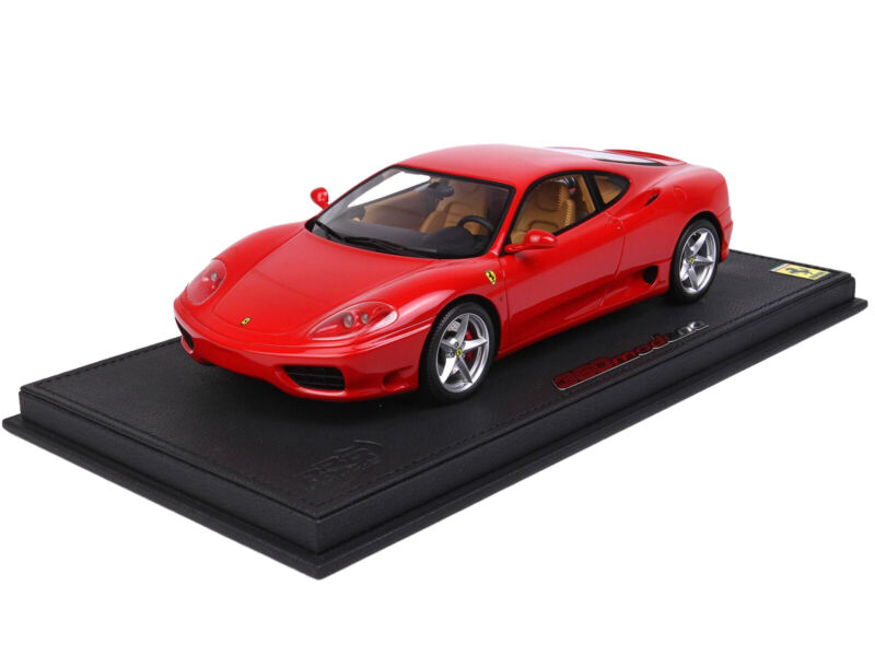 1999 FERRARI 360 MODENA ROSSO CORSA RED & DISPLAY CASE 1/18 MODEL BBR P18172 A