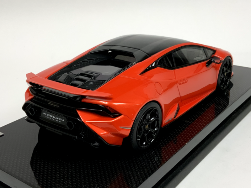1/18 MR Collection Lamborghini Huracan Tecnica Orange Lambo054B Carbon Base $929.95 ModelCarsHub