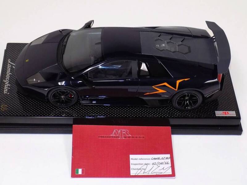1/18 MR Collection Lamborghini Murcielago SV 670 Dark Blue Orange SV Carbon Base $1084.95 ModelCarsHub