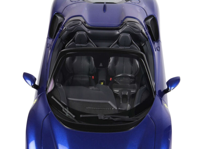 BBR 1/18 FERRARI SF90 SPIDER CONVERTIBLE BLUE & DISPLAY CASE P18194 B