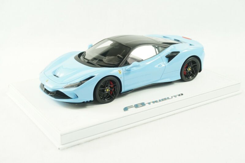 1/18 BBR FERRARI F8 TRIBUTO SPYDER AZZURRO BLUE MATT DELUXE WHIT LEATHER Limited 10pcs