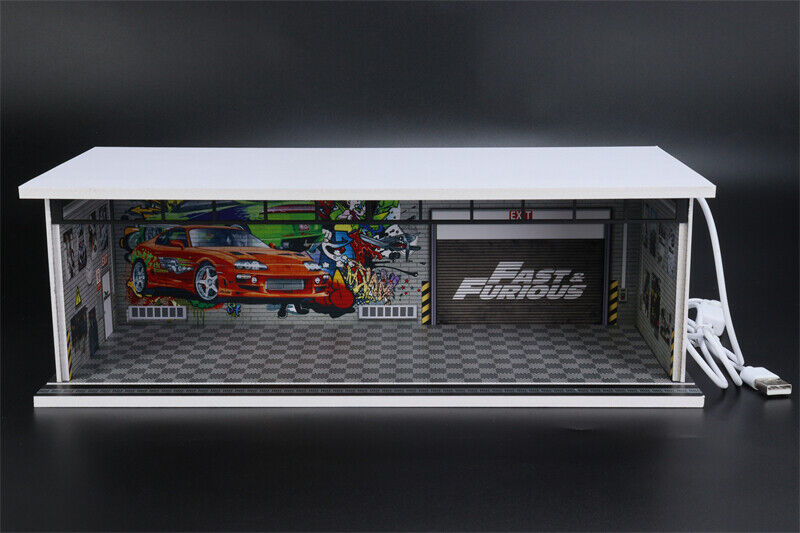 G-FANS 1:64 Garage Diorama Model With LED lights Fast & Furious G FANS Model