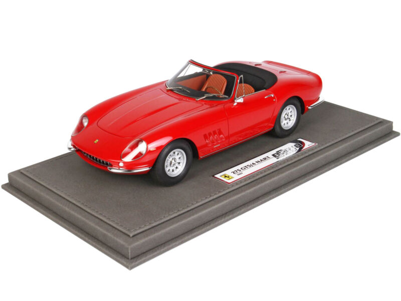 1967 FERRARI 275 GTS/4 NART CONVERTIBLE RED & DISPLAY CASE 1/18 MODEL BBR 1816C1