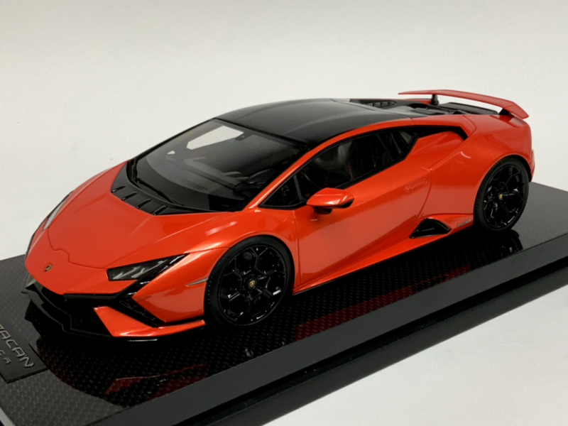 1/18 MR Collection Lamborghini Huracan Tecnica Orange Lambo054B Carbon Base $929.95 ModelCarsHub