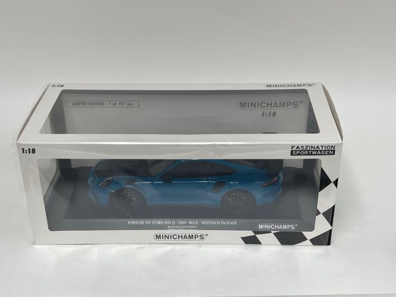 1/18 Minichamps Porsche 911 "991.2" GT3 RS Baby Blue Weissach Package P1 $329.95 ModelCarsHub