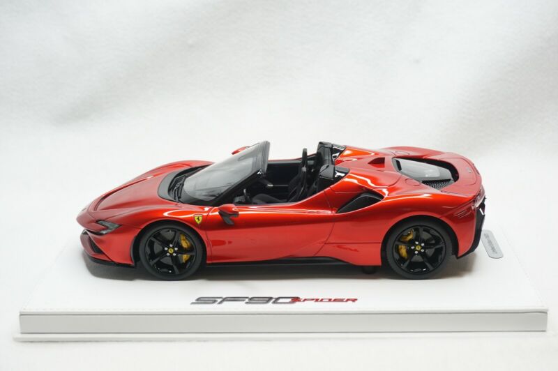 1/18 BBR FERRARI SF90 SPIDER 2007 F1 RED METALLIC DELUXE WHITE LEATHER limited 20pcs