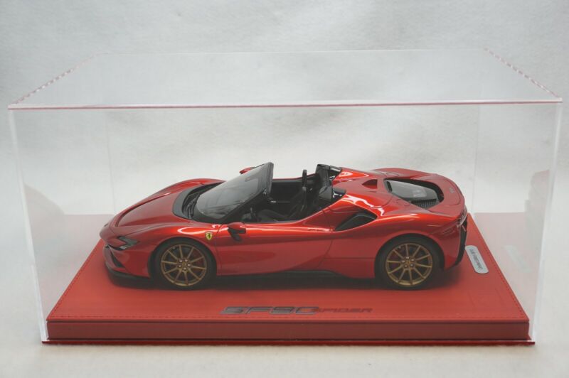 1/18 BBR FERRARI SF90 SPIDER F1 RED METALLIC/GOLD DELUXE RED LEATHER limited 10pcs