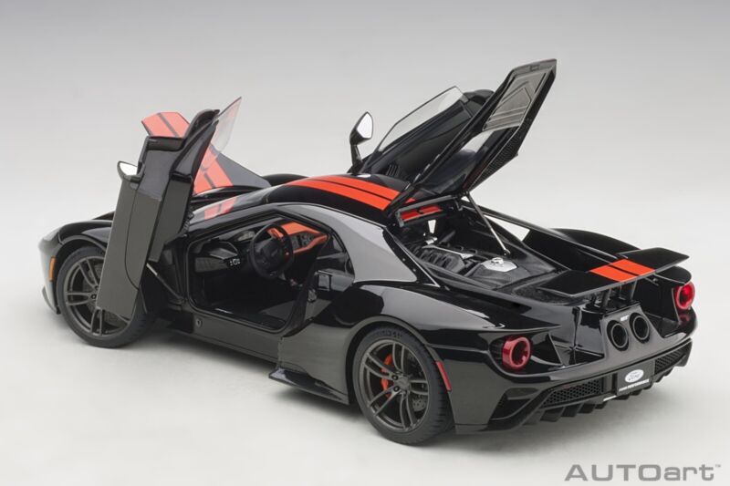 1/18 AutoArt Ford GT 2017 Shadow Black Orange Stripes 1/18 AutoArt Ford GT 2017 Shadow Black Orange Stripes Model Car AutoArt# 72945 ${sh$op-name} $369.99