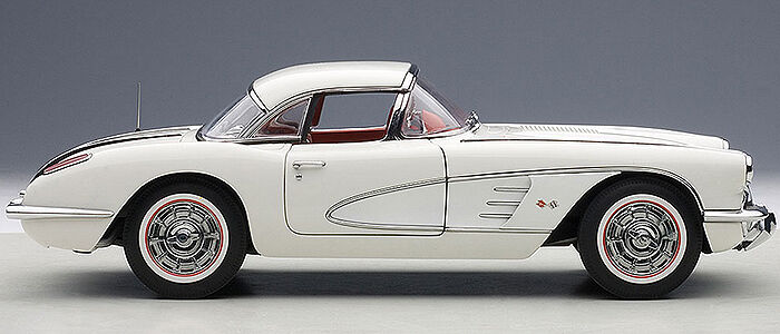 1958 CHEVROLET CORVETTE SNOWCREST WHITE 1:18 by AUTOART NEW IN BOX SALE AUCTION