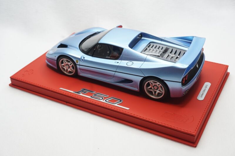 1/18 BBR FERRARI F50 COUPE AZZURRO CALIFORNIA DELUXE RED LEATHER limited 10pcs