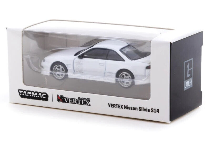 Tarmac Works GLOBAL64 White VERTEX Nissan Silvia S14 - Lamley Special