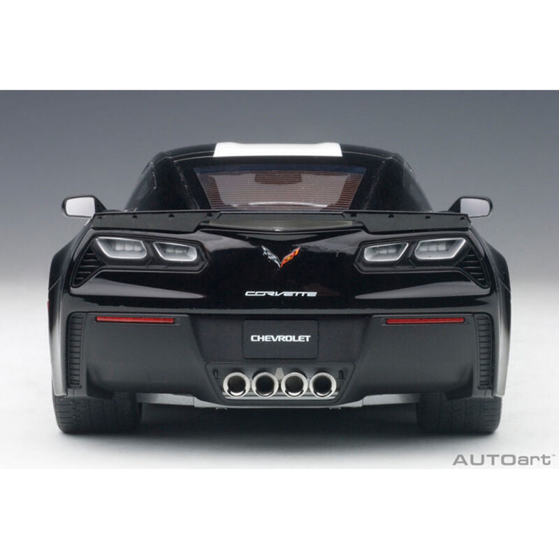 AUTOART CHEVROLET CORVETTE GRAND SPORT (BLACK/WHITE STRIPES) 1:18