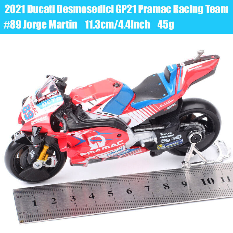 1/18 2021 Ducati GP21 Pramac Racing Team #89 Jorge Martin Model Motocycle