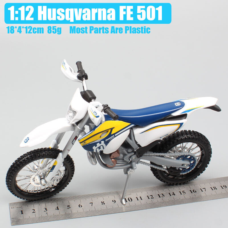 1/12 Motorcycle Scale Husqvarna TE125 2016 Dirt Bike Motocross Diecast model toy