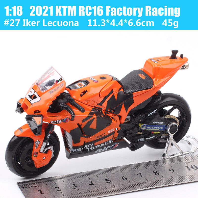 Maisto 1/18 2021 KTM RC16 Racing #27 Iker Lecuona Motorcycle Model GP