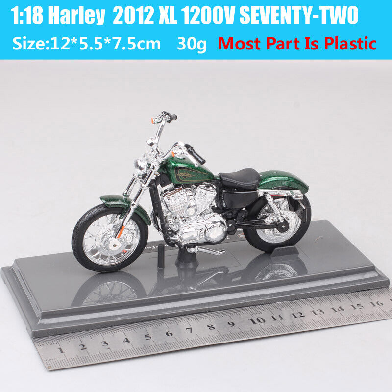 Maisto 1/18 2012 Harley XL 1200V 72 SEVENTY-TWO Sportster Motorcycle Toys Green