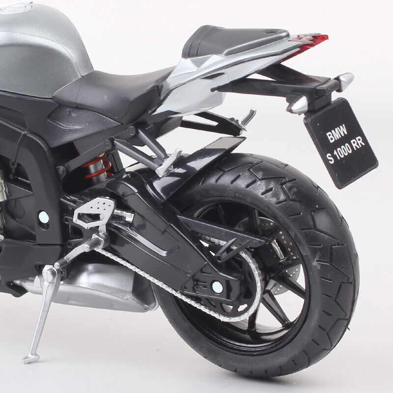 Automaxx 1/12 Scale 2009 BMW S1000RR Plastic Motorcycle Model Bike Gray Joycity