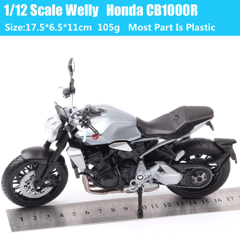 1/12 Welly Honda CB1000R Motorcycle Diecast Racing Bike Silver