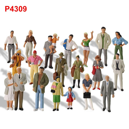 20pcs Different Poses Model Trains 1:43 O Scale All Standing Painted Figures Passengers People Model Railway P4309 - Model Building Kits
