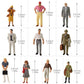 20pcs Different Poses Model Trains 1:43 O Scale All Standing Painted Figures Passengers People Model Railway P4309 - Model Building Kits