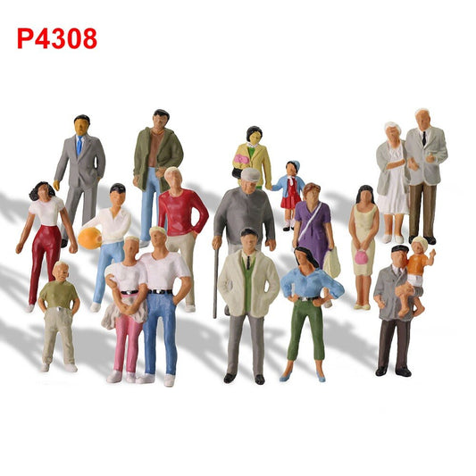 20pcs Model Trains 1:43 O Scale All Standing Painted Figures Passengerspeople Model Railway P4308 - Model Building Kits