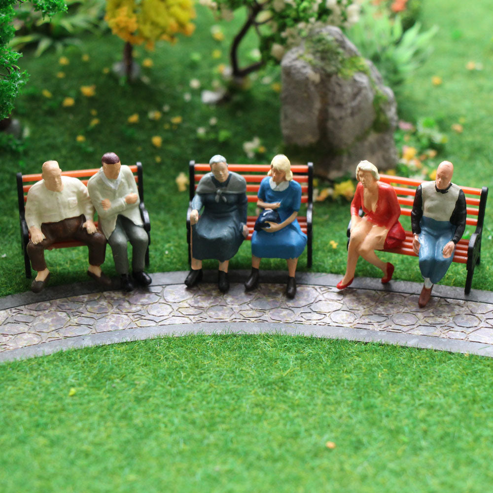 24pcs Model Railway O Scale Seated Figure 1:43 Painted Sitting People Park Layout P4804 - Model Building Kits