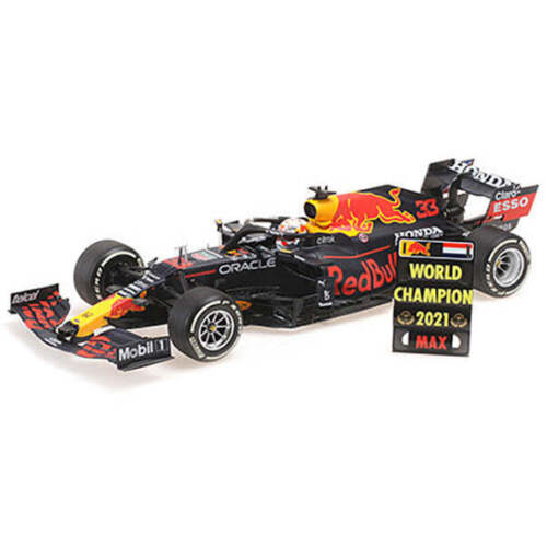 1/18 MINICHAMPS Red Bull Racing F1 Max Verstappen RB16B Abu Dhabi GP w/Pitboard