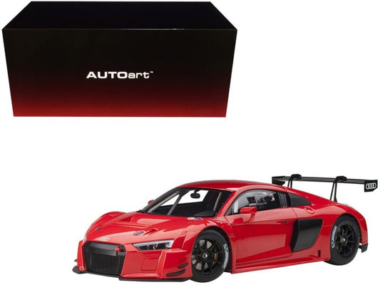 Audi R8 FIA GT GT3 Plain Color Version Red with Black Wheels 1/18 Model Car