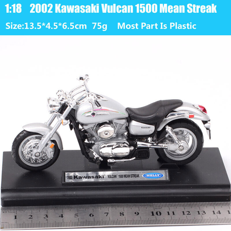 1/18 Welly 2002 Kawasaki Vulcan 1500 MEAN STREAK Motorcycle Model Toy Bike