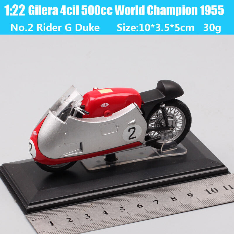 1/22 Gilera 4cil 500cc MOTOGP 1955 NO#2 Geoff Duke motorcycle Diecast